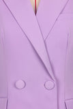 Purple Slim Fit Peak Lapel Double Breasted 3 Piece Women Suits