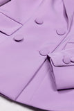 Purple Slim Fit Peak Lapel Double Breasted 3 Piece Women Suits