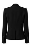 Peak Lapel Black One Button Prom Blazer With Mirrors