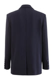 Black Peak Lapel One Button Women Business Blazer