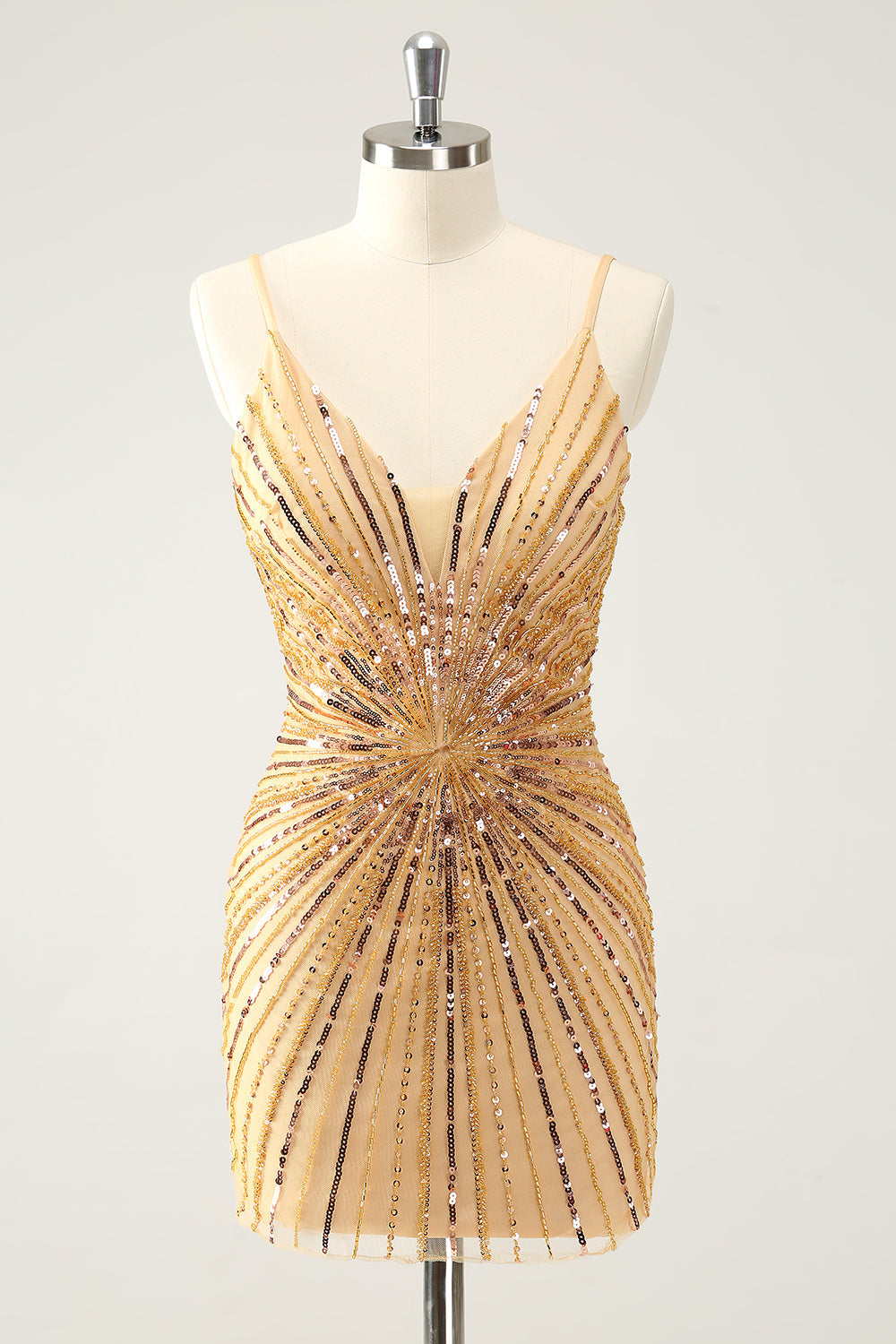 Berylove Women Golden Homecoming Dress with Sequins Bodycon Spaghetti Straps Mini Party Dress, Golden / US8 Berylove Women Golden Homecoming Dress with Sequins Bodycon Spaghetti Straps Mini Party Dress, Golden / US8