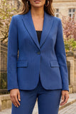 Stripe 2 Piece Peaked Lapel Royal Blue Women Suits