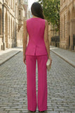 2 Piece Fuchsia Single Breasted Slim Fit Women Suits