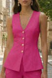 2 Piece Fuchsia Single Breasted Slim Fit Women Suits