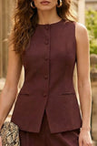Cabernet 2 Piece Round Neck Slim Fit Women Suits