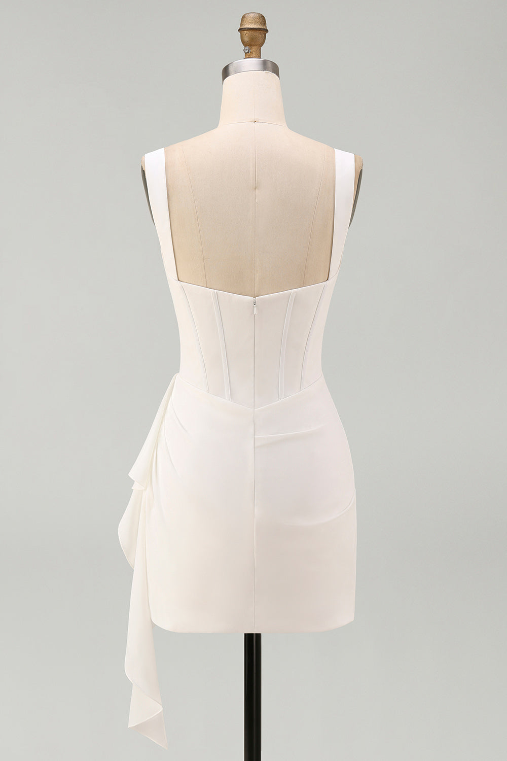 square neck white bodycon dress Kaelina | White Square-Neck Midi Dress