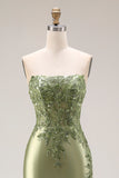 Strapless Royal Blue Mermaid Beaded Sequin Prom Dress