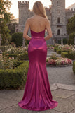 Green Mermaid Strapless Ruched Prom Dress