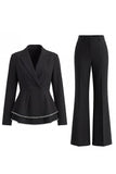 2 Piece Ruffled Fuchsia Slim Fit Women Suits