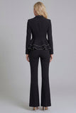 2 Piece Ruffled Fuchsia Slim Fit Women Suits