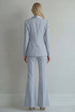 Blue 2 Piece Peaked Lapel Double Breasted Women Suits