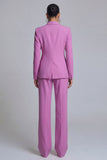 Peaked Lapel 2 Piece Purple Classic Single Buckle Women Suits
