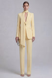 Shawl Lapel Blue 2 Piece Satin Single Buckle Women Suits