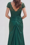 Dark Green Mermaid Ruched Maxi Mother of the Bride Dress