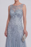 Sparkly Navy A Line Sleeveless Mother of the Bride Dress