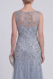 Sparkly Navy A Line Sleeveless Mother of the Bride Dress