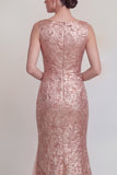 Jacquard Blush Mermaid Sleeveless Mother of the Bride Dress