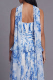 Strapless Ruffled A Line Pleated Dusty Sage Wedding Guest Dress