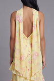 Floral Pink Strapless Wedding Guest Dress with Ruffles