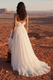 Ivory Strapless Ruffled Ruched Boho Wedding Dress