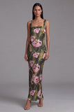 Olive A Line Cut Out Floral Maxi Formal Dress