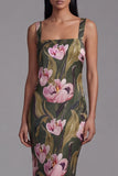 Olive A Line Cut Out Floral Maxi Formal Dress
