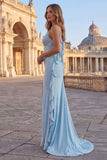 Sparkly Pink Mermaid Ruffled Maxi Prom Dress with Streamer
