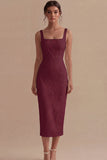Jacquard Bodycon White Midi Engagement Dress with Slit