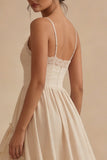 High Low Ruffled A Line Maxi White Dress
