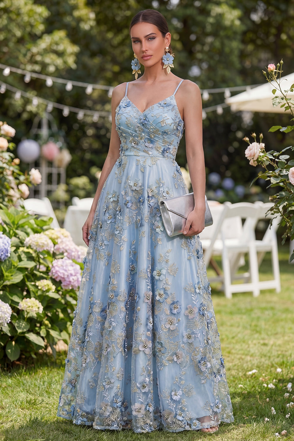 blue floral maxi wedding guest dress Berylove Women Blue Floral Wedding Guest Dress A Line Sweetheart Strapless Pleated Long Bridesmaid Dress