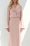 Notched Lapel Yellow 2 Piece A Line Women's Linen Suits