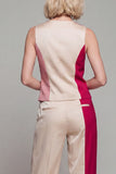 Single Breasted 2 Piece ColorBlock Light Khaki Women Suits