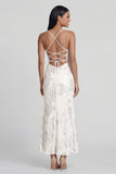 Mermaid Sequin Appliqued Sage Green Wedding Guest Dress