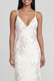 Mermaid Sequin Appliqued Sage Green Wedding Guest Dress