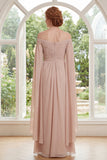 Off the Shoulder Champagne Ruched Mother of the Bride Dress