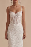 Lace Corset Bodycon White Dress