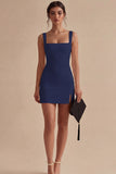 Spaghetti Straps Bodycon Mini White Dress