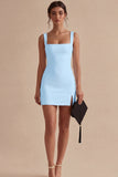 Spaghetti Straps Bodycon Mini White Dress