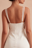 Satin Cut Out Bodycon Mini White Dress