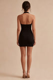 Black Halter Bodycon Mini Dress