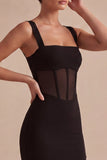 Black Bodycon Corset Mini Dress