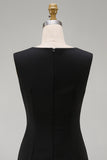Black Sleeveless Bodycon Mini Dress with Ruffles