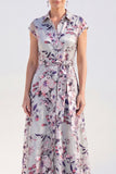 Black Floral A Line Maxi Mother of the Bride Dress with Sash