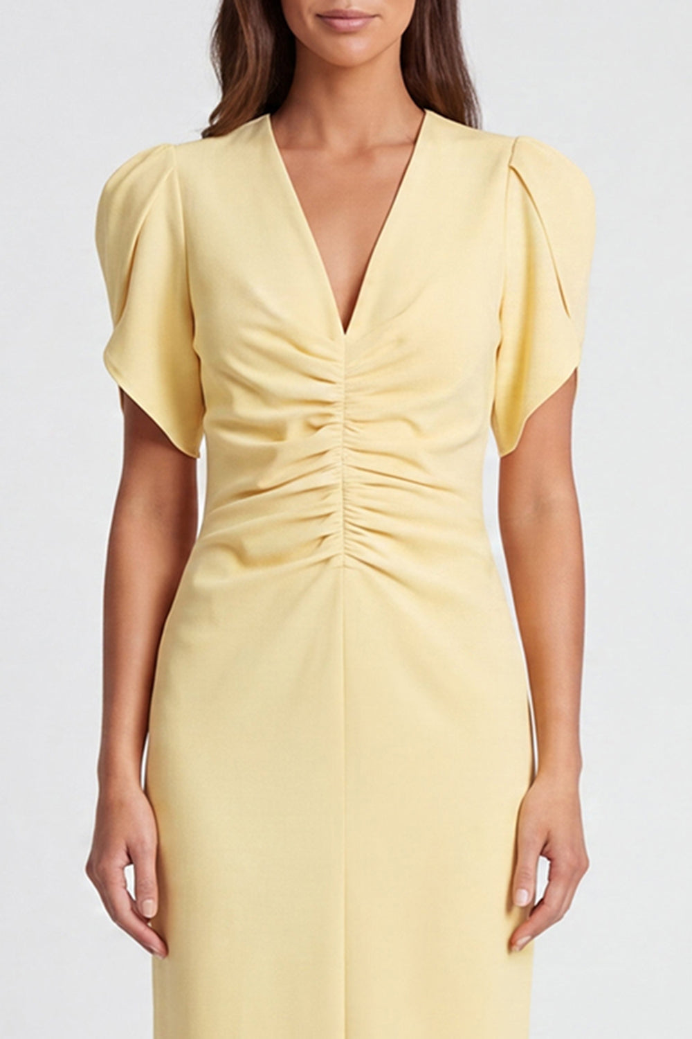 short yellow bodycon dress Bodycon Strapless Yellow Sequins Short Homecoming Dress MD4050702