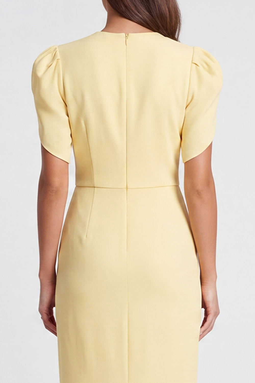 short yellow bodycon dress Modal Lace-Trim Bodycon Mini Dress in Pastel Yellow - XXL