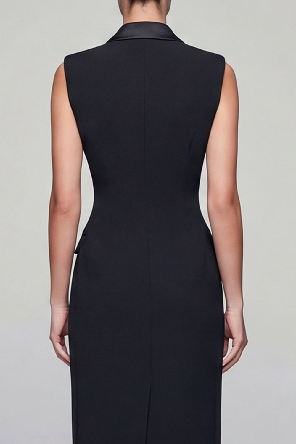black midi work dress Women's Dresses The fabric is comfortable for skin ZAPAKA Women Black Midi Work