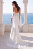 Cold Shoulder Lace Ivory Mermaid Corset Wedding Dress