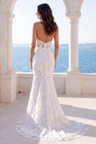 Floral Halter Mermaid Ivory Maxi Wedding Dress