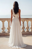 One Shoulder Ruffled Cut Out Ruched A Line Ivory Wedding Dress