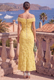 Off the Shoulder Floral Mermaid Sage Green Wedding Guest Dress With Beading
